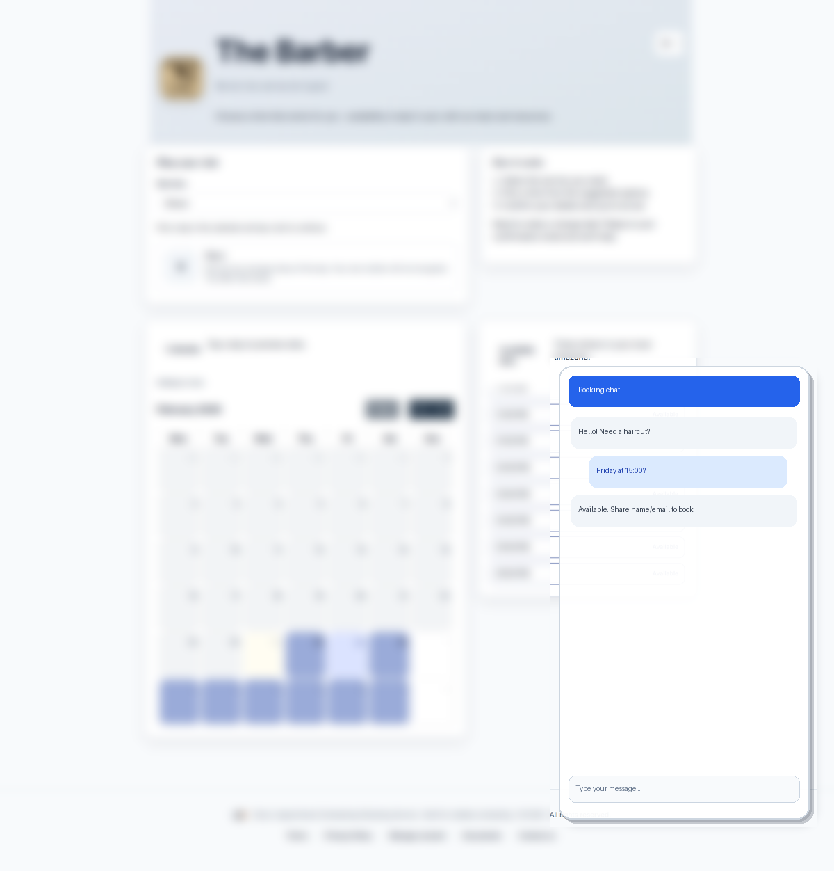 Embedded chat popup in focus on top of a blurred page